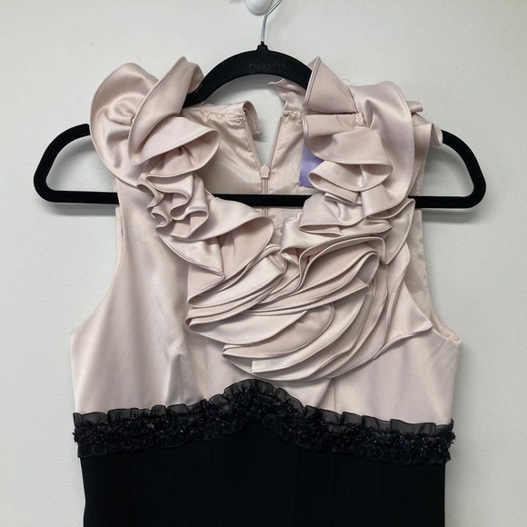 JS Collections Sheath Cocktail Dress Blush/Black - Picture 5 of 14